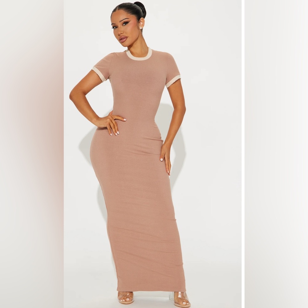Snatched Tan Maxi Dress